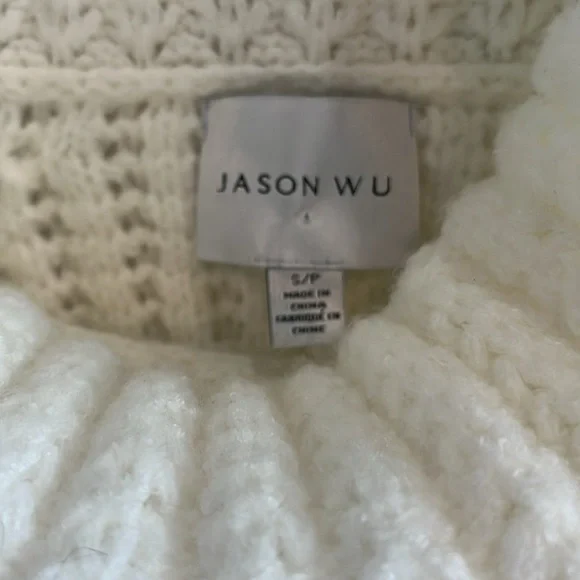 Jason Wu Cozy Ivory Chunky Shaker Turtleneck Sweater Size Small - Picture 6 of 10